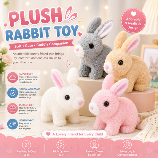 Plush Rabbit Toy – Soft, Cute &amp; Cuddly Companion