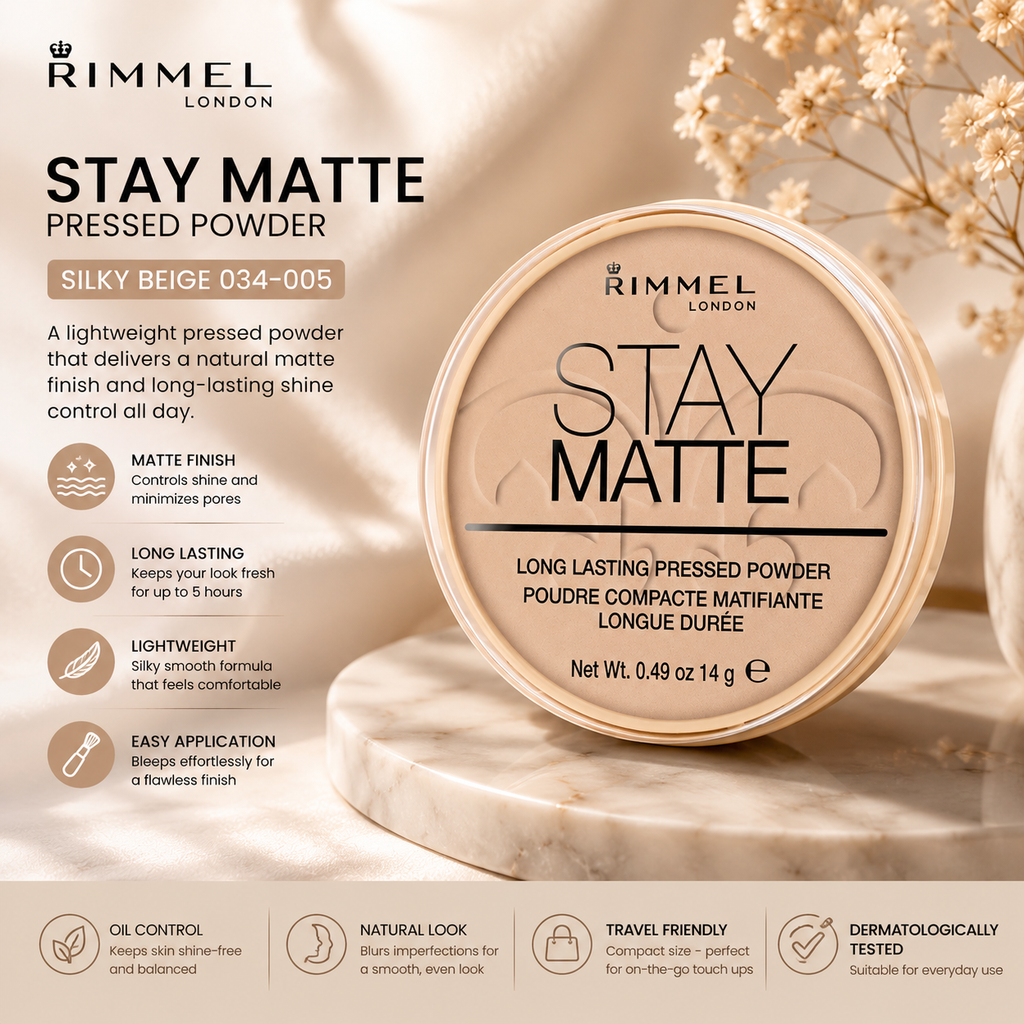 Rimmel London - Stay Matt Pressed Powder - Silky Beige 034-005